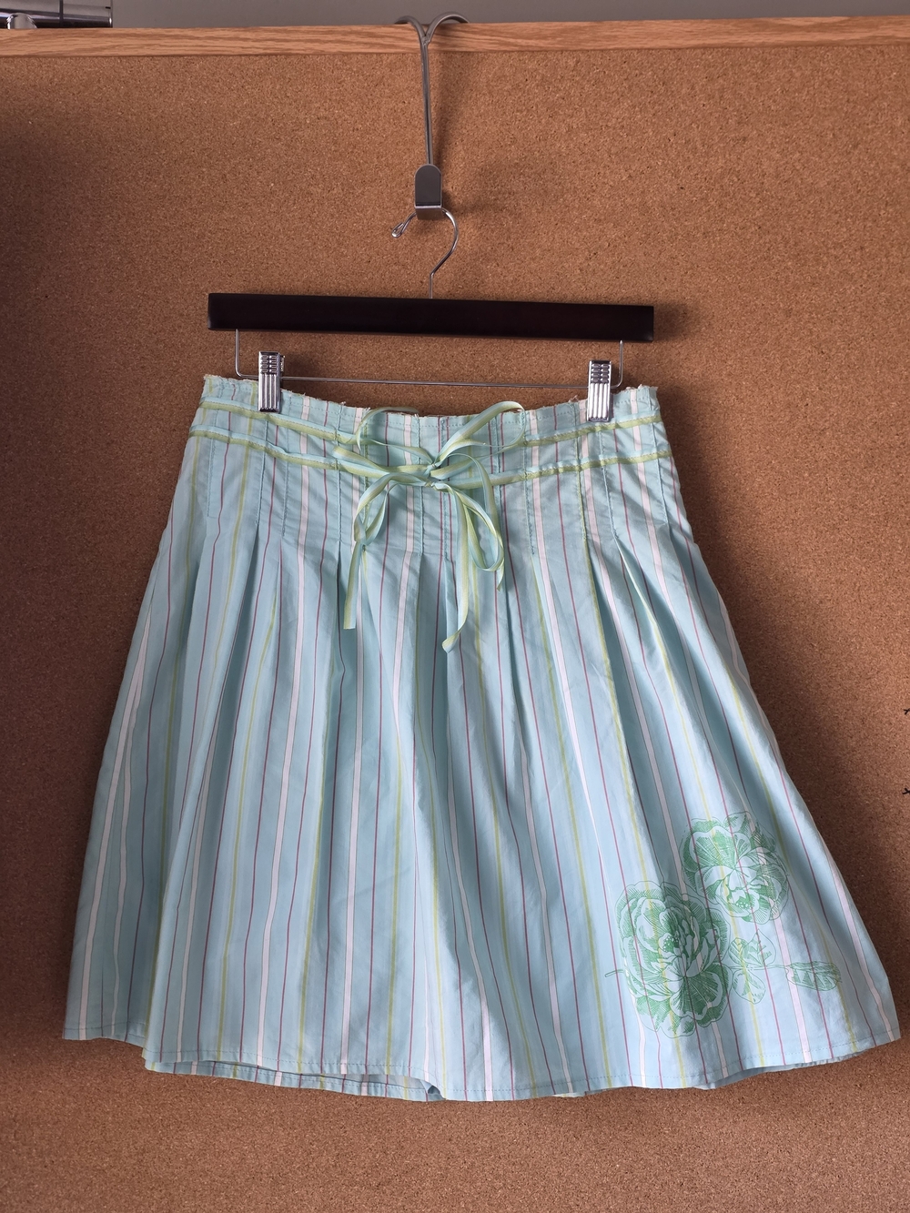 Old Navy Floral Stripe Skirt Women’s Size 4  Pastel Spring Cotton Blend